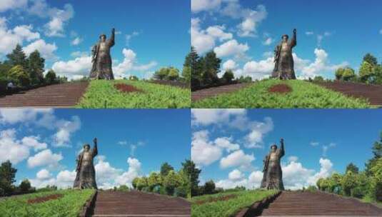 成吉思汗铜像高清在线视频素材下载