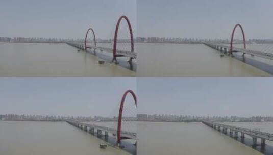杭州钱塘江之江大桥4K航拍 D-log 原片高清在线视频素材下载