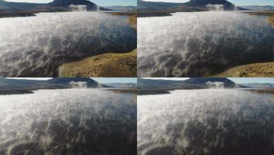 湖面的水蒸气高清在线视频素材下载