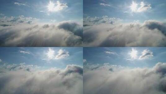 云层上空的云彩高清在线视频素材下载