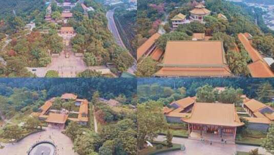 广东顺德顺峰山公园宝林寺和观音堂高清在线视频素材下载