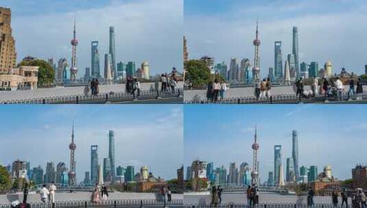 上海外滩东方明珠4k移动延时高清在线视频素材下载