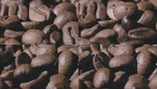 咖啡豆挑选咖啡豆慢动作烘焙高清在线视频素材下载
