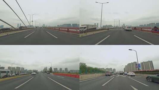白天杭州市风情大道车头行车空镜高清在线视频素材下载
