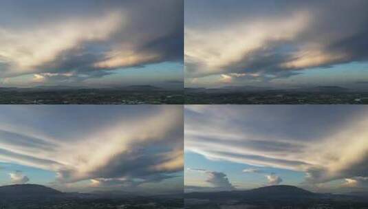 落日夕阳云朵风光唯美高空航拍镜头4K高清在线视频素材下载