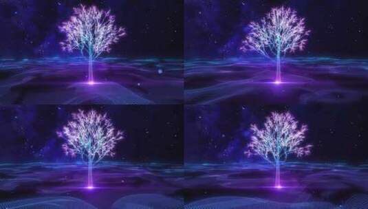 梦幻粒子树高清在线视频素材下载