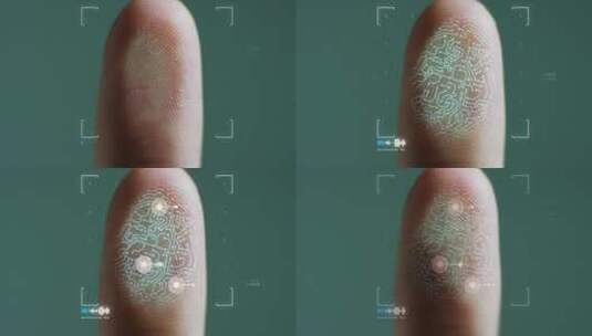 指纹在玻璃上生物识别扫描高清在线视频素材下载