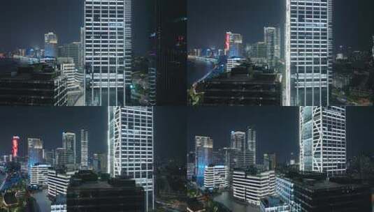 航拍上海北外滩夜景高清在线视频素材下载