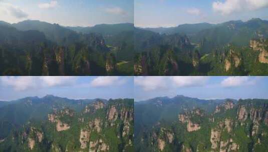 航拍张家界国家森林公园武陵源阿凡达山高清在线视频素材下载