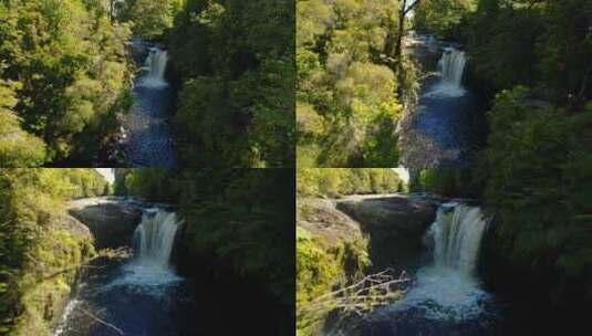 智利奇洛埃特普韦埃科公园里奥布拉沃瀑布的高清在线视频素材下载