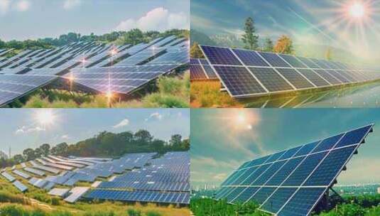 光伏太阳能板清洁能源新能源发电素材原创高清在线视频素材下载