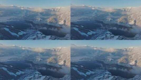 冬季雪山雪场航拍高清在线视频素材下载
