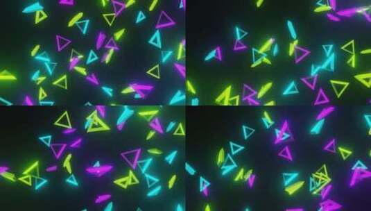 明亮的霓虹灯三角形高清在线视频素材下载