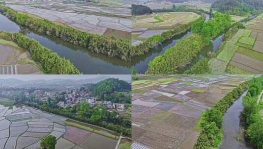 4k 航拍邢江河农业农田风光高清在线视频素材下载