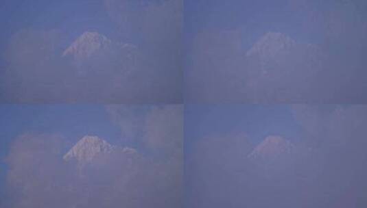 云海里的贡嘎雪山HDR高清在线视频素材下载