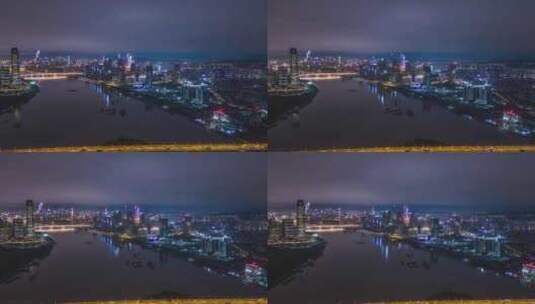 广州万胜围金融城夜景延时高清在线视频素材下载