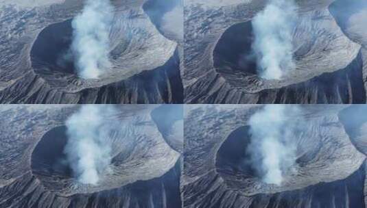 航拍Bromo火山口高清在线视频素材下载