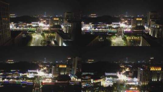 广东中山城市夜景灯光航拍高清在线视频素材下载