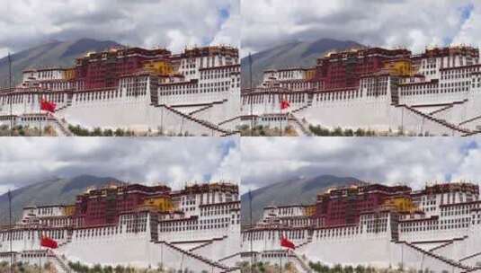 西藏旅游拉萨地标建筑布达拉宫高清在线视频素材下载