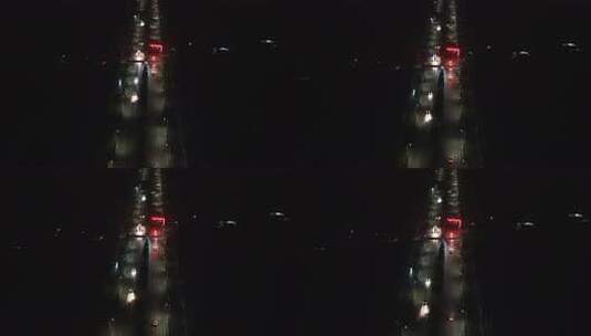 航拍 夜景 过年 年味 年末 夜晚 道路 车辆高清在线视频素材下载