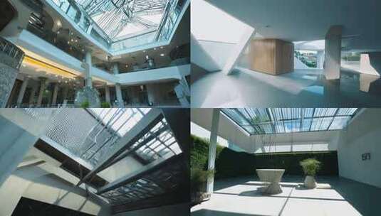 现代建筑室内结构高清在线视频素材下载