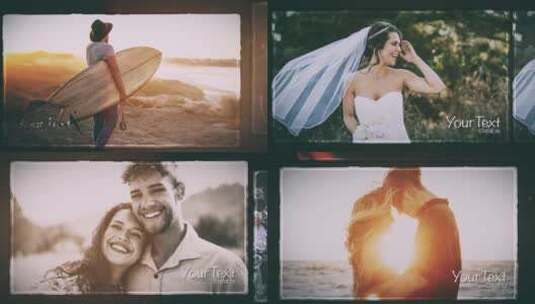 复古记忆图文展示西式婚礼视频开场AE模板高清AE视频素材下载