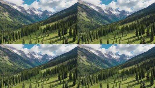 山林雪山自然风光全景高清在线视频素材下载