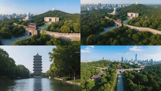 城市景观古迹航拍全景高清在线视频素材下载