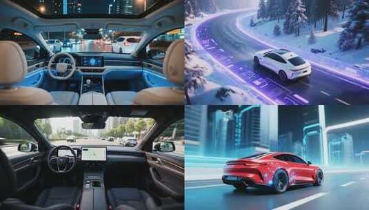 智能汽车科技感驾驶场景高清在线视频素材下载