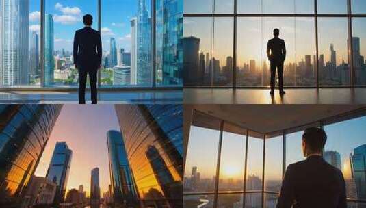 成功人士远望思考 展望未来高清在线视频素材下载