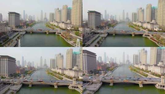 航拍天津市区高清在线视频素材下载