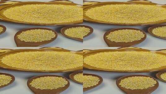 五谷杂粮小米黄金米黄米4K高清在线视频素材下载