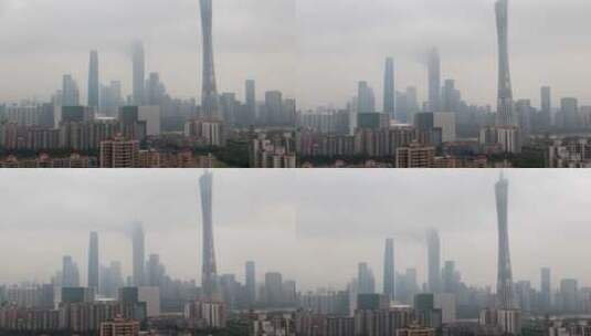 广州城市景观雨云延时拍摄高清在线视频素材下载