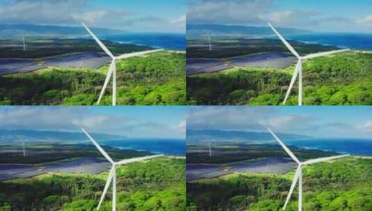 森林里的风力发电风车高清在线视频素材下载
