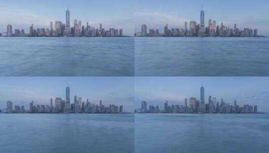 延时拍摄海边城市高清在线视频素材下载
