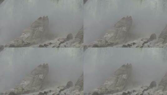 雾蒙蒙的大瀑布景观高清在线视频素材下载