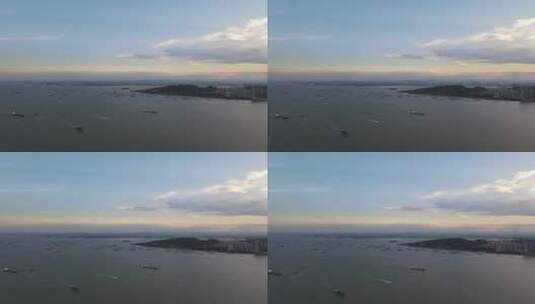 夕阳下的珠江口高清在线视频素材下载