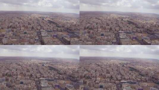 约旦安曼市上空的高空拍摄高清在线视频素材下载