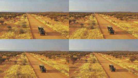 汽车在非洲草原上行驶高清在线视频素材下载