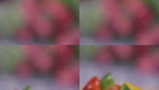 彩椒青红椒柿子椒甜椒切块高清在线视频素材下载