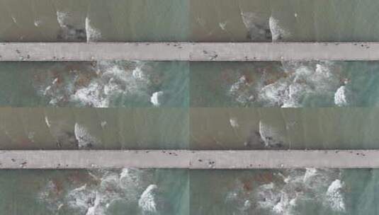 航拍波涛汹涌海浪浪花高清在线视频素材下载