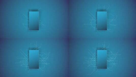 手机屏幕与科技感线条 3D渲染高清在线视频素材下载