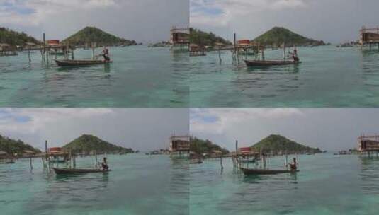 马来西亚仙本那海岛村民风景高清在线视频素材下载