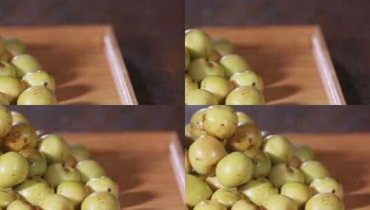 青枣生枣没成熟的冬枣高清在线视频素材下载