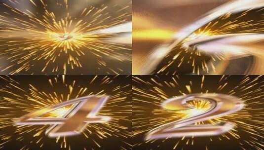 竖版金色心形粒子立体10秒倒计时高清在线视频素材下载
