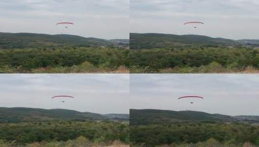 动力伞飞行4K实拍视频高清在线视频素材下载