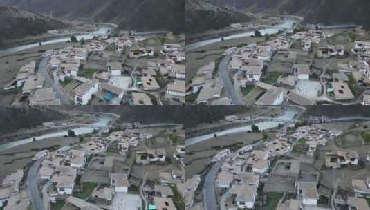 西藏村庄航拍高清在线视频素材下载