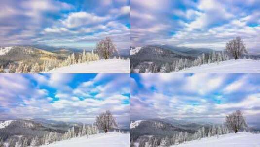 雪山上空多云的天空高清在线视频素材下载