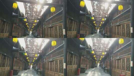 传统建筑历史古迹庆阳坝村百年老街高清在线视频素材下载