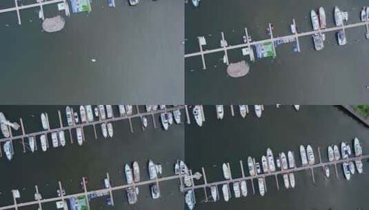 4k无人机航拍深圳南山太子湾游艇高清在线视频素材下载